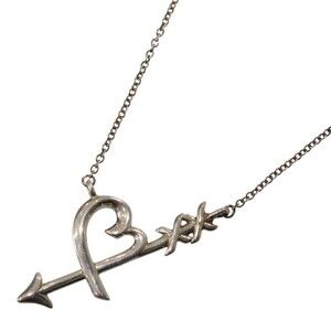 TIFFANY Heart Arrow Pendant Necklace Silver